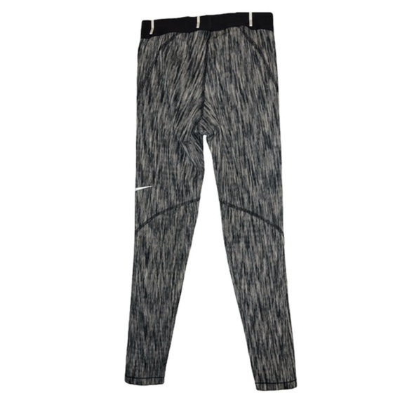 Nike Pro hyperwarm black and white graphic leggings check logo Size XS elastic - Picture 2 of 7